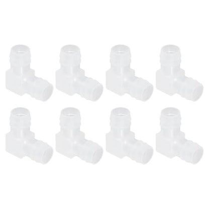 uxcell 5/8" Hose Barb Fitting, 8 Pcs Equal Barbed 90 Degree Elbow L Shaped 2 Way Plastic Splicer Joint Mender Adapter Union Fitting for Air Line Tubing Pipe Household Fuel Gas Liquid - size: 5/8"