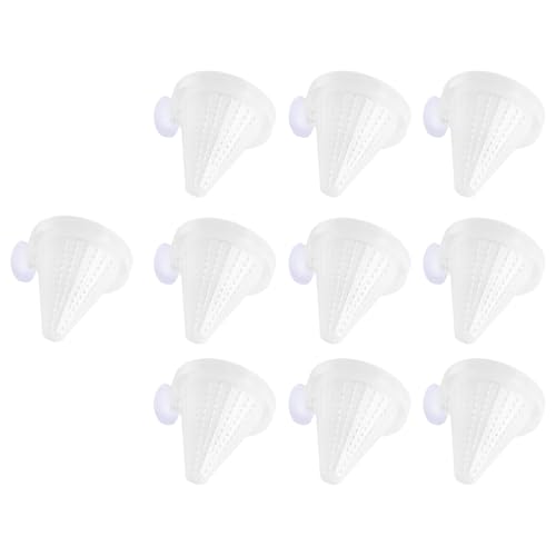 Alvivi Fish Food Trap Feeder - Anti-Spill Floating Ring for Small Fish, Suction Cup Holds Position in Aquarium White One Size