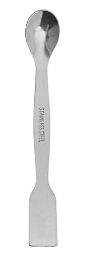 EISCO 12PK Scoops with Spatula, 5.9" - Stainless Steel, Polished One Flat End, Spoon End- Eisco Labs