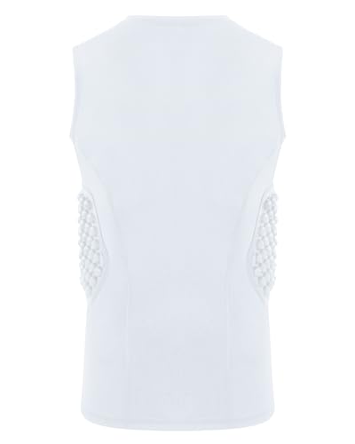 Roadbox Youth Baseball Chest Protector, Football Padded Compression Shirt - color: White, size: X-Large