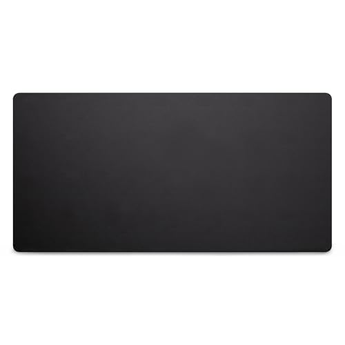 Leather Desk Pad Mat, Non-Slip Desk Blotter Pad - Desk Protector for Office, Home, Laptop, and Desktop - color: Black, size: 34" x 17"