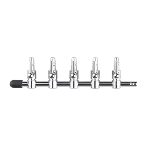 5-Way Air Flow Control Lever Valve with Airline Tubing Connector for Aquarium Fish Tank