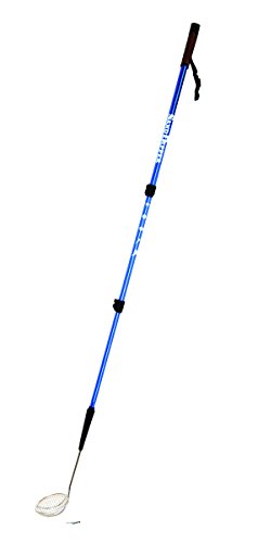 Full Size Beach Scoop Shovel & Sifter Tool for Beachcombing – Adjustable Sea Glass, Shell, Shark Tooth Sifter for the Beach – Can Be Used as a Walking or Hiking Stick Too – Blue, 4” Basket