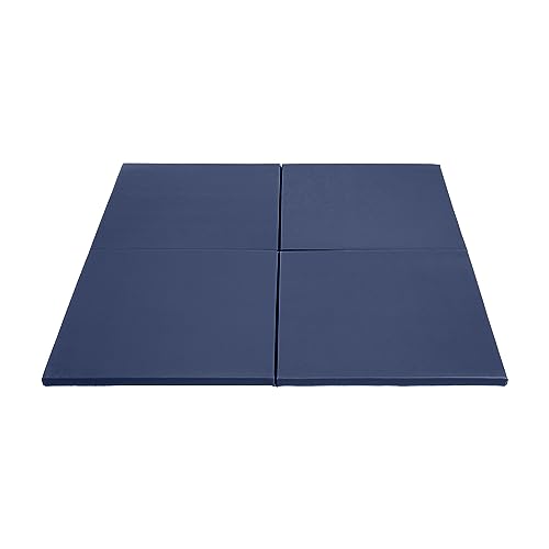 ECR4Kids SoftZone Play Patch Activity Mat Squares, 4-Pack, Navy - color: Navy