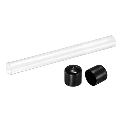uxcell Clear Rigid Acrylic Pipe, 46mm(1.81") ID x 50mm(1.97") OD 20" Round Polycarbonate Tube Plastic Tubing with Rubber Caps for Plumbing, Lighting, Aquarium, DIY Projects - size: 46mm ID x 50mm OD 20"