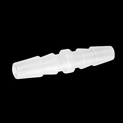 Feelers 1/4" x 1/4" Plastic Hose Barb Fitting 15 Pack, Equal Barbed Splicer Connector, Straight Union Adapter for Aquarium, Air Line, Fuel Line, Liquid Transfer