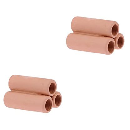Happyyami 2pcs Moss Tube Cultivating Container Mineral Tube for Aquarium Fish Tank Ceramic