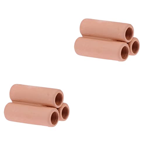 Happyyami 2pcs Moss Tube Cultivating Container Mineral Tube for Aquarium Fish Tank Ceramic