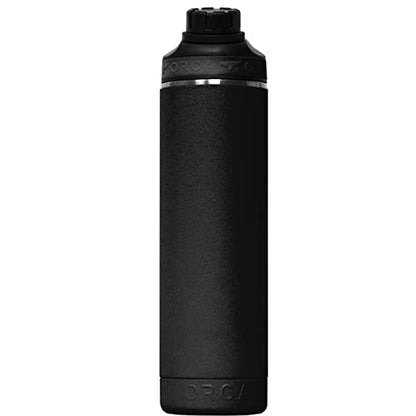 ORCA Hydra 34oz | Insulated, Stainless Steel Water Bottle with Powder Coat Finish & Silicone Grip Whale Tale Handle, Dishwasher Safe Sports Bottle — Black