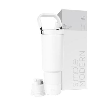Simple Modern Tumbler with Handle, Water Jug | 40oz | White - color: -Winter White, size: 40 Ounces