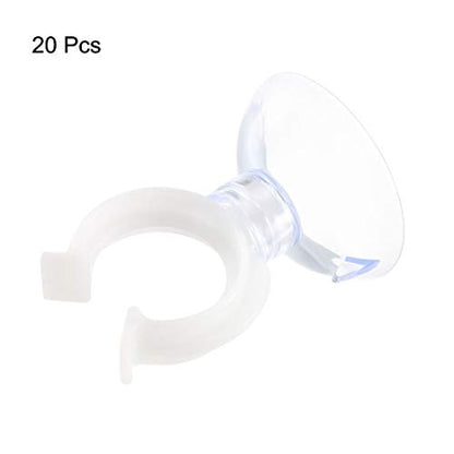 uxcell Aquarium Suction Cup Clips Airline Tube Holders Clamps for Fish Tank Clear 17mm 20Pcs - size: 17mm