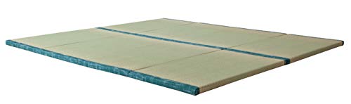 MustMat Japanese Floor Mattress Foldable Tatami Mats Folding Tatami Futon Mattress Rush Grass Floor Bed 35.4"x78.7"x1.2"(2 piece Set) | Japanese Floor Mattress, Tatami Futon Mattress, Rush Grass Floor Bed - size: 2 piece set