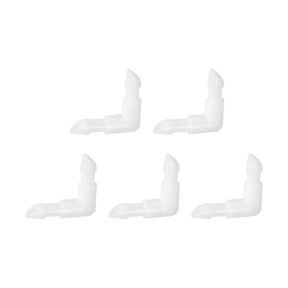 MECCANIXITY 5pcs Hose Barb 90 Degree Elbow l Fitting, 1/8" OD Plastic Hose Barb Pipe Fitting Splicer Mender Joint Adapter for Water Liquid Fuel Line Tube, Clear