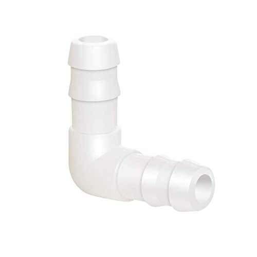 3/16" Hose Barb 90 Degree Elbow L Fitting, Plastic 2 Way Equal Barbed Joint Splicer Mender Union Adapter Hose Fitting (Pack of 7) - size: 3/16" (7Pcs)