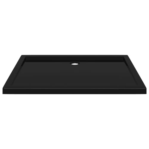 vidaXL Rectangular ABS Shower Base Tray Home Indoor Bathroom Hardware Fixture Plumbing Low Threshold Shower Tray Bath Base Black 43.3" - color: Black, size: 31.5" x 43.3"