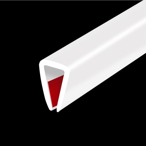 Rubber Edge Trim, Flexible Baby Proof Edge Trim for Sharp Edge, 3/16"(5mm) U Channel Edge Protector, Self Adhesive Edge Guards for Plywood, Glass, Flexi-Glass, 10Ft, White, Silicone Material