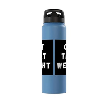 Cut That Weight Combat Sports Tournament Motivation Stainless Steel Insulated Water Bottle - color: Light Blue