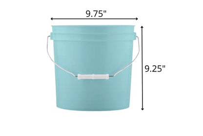 2 Gallon Aqua Food Grade BPA Free Made in USA Buckets pails with White Screw On Lids(Pack of 3)