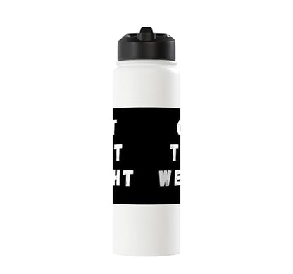 Cut That Weight Combat Sports Tournament Motivation Stainless Steel Insulated Water Bottle - color: White