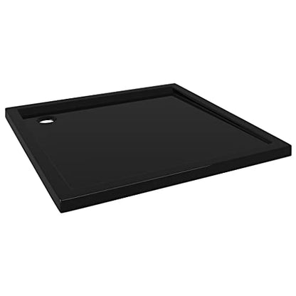 vidaXL Square ABS Shower Base Tray Home Indoor Bath Bathroom Hardware Fixture Part Plumbing Low Threshold Shower Tray Bath Pan Base Black - color: Black, size: 35.4" x 35.4"