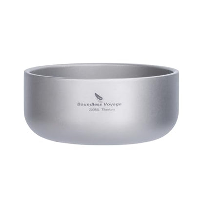 Boundless Voyage 200ml Titanium Double-walled Bowl for Adult Children Ultralight Portable Soup Rice Food Bowl Outdoor Camping Durable Metal Tableware Ti1083T - color: 200ml-Ti1083T