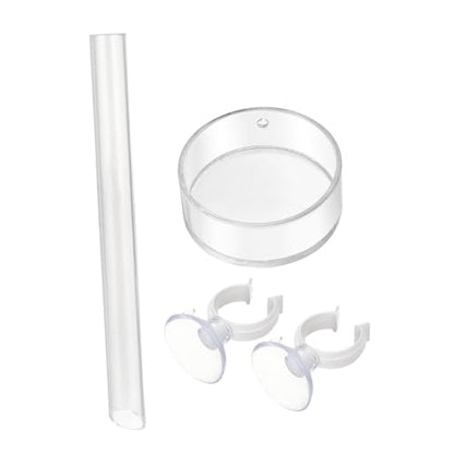POPETPOP Shrimp and Dish with 2pcs Cups - Clear Acrylic Assembled Shrimp Feeder Tray for Fish Tank Aquarium Shrimp