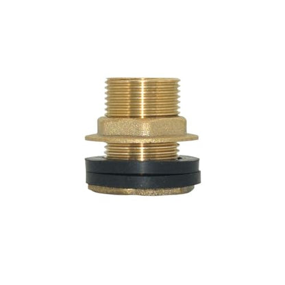 VARMHUS Solid Brass Bulkhead Fitting,2 Rubber Seal Washers, NPT Female to NPT Male Thread Water Tank Connector for Rain Barrels Aquariums (1PC 3/4" Female 1/2" Male) - size: 1PC 3/4" Female 1/2" Male