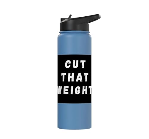 Cut That Weight Combat Sports Tournament Motivation Stainless Steel Insulated Water Bottle - color: Light Blue
