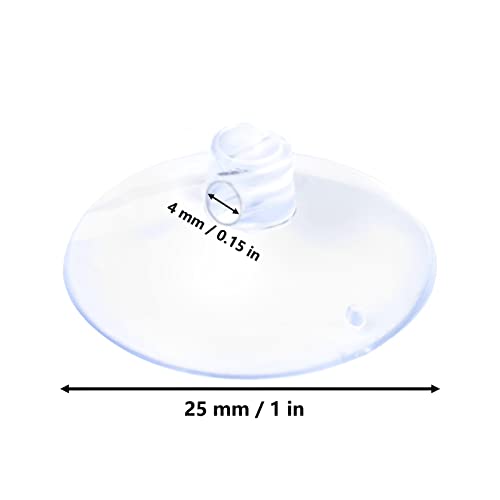 AccEncy Suction Cup 1'' Glass Suction Pads Clear PVC Sucker Pads Small Holder for Bathroom Wall Door Glass Window Car Shade (100pcs)