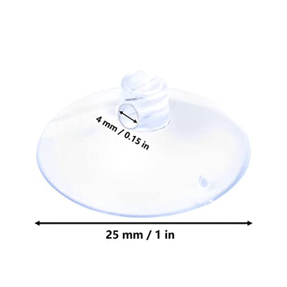 AccEncy Suction Cup 1'' Glass Suction Pads Clear PVC Sucker Pads Small Holder for Bathroom Wall Door Glass Window Car Shade (100pcs)