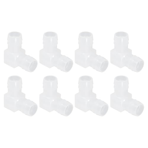 uxcell 11/16" Hose Barb Fitting, 8 Pcs Equal Barbed 90 Degree Elbow L Shaped 2 Way Plastic Splicer Joint Mender Adapter Union Fitting for Air Line Tubing Pipe Household Fuel Gas Liquid - size: 11/16"