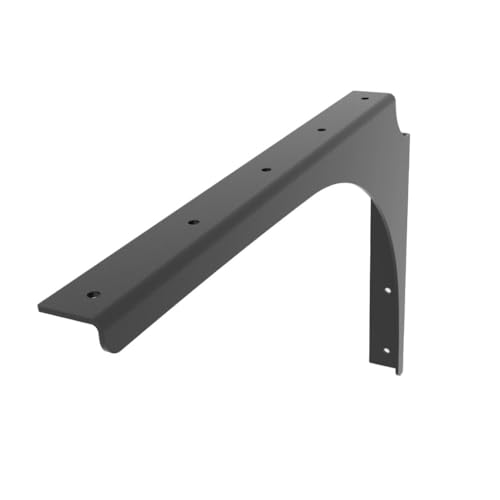 Iron Supports Universal Heavy-Duty Commercial Bracket - Industrial Support Brackets - Steel Mounting Bracket for Shelves, Vanities, Buffets, Desks (Matte Black - 12" Deep x 8" High, Right Hand) - color: Matte Black (Right Hand), size: 12" Deep x 8" High