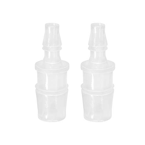 Plastic Hose Barb Reducer Fitting 1/2" to 1/4" Barbed Reducing Union Adapter Splicer Mender Joint Fitting (Pack of 2) - size: 1/2-1/4