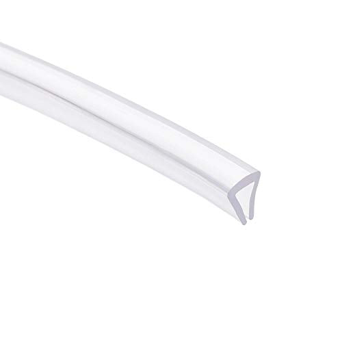 uxcell Trim Seal, PVC U-Seal Channel Edge Protector Sheet, Fits 3-5mm Edge 1Meter/3.28Ft Length, 0.28" Height Transparent