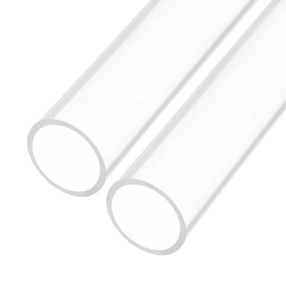 14" Clear Plastic Rigid Pipe 18mm x 20mm(0.7" x 0.8") Acrylic Tube Round Polycarbonate Tubing, [for Plumbing, Hydraulics, Aquarium, DIY] - 2Pcs