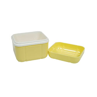 Denture Bath Case Cup Box Holder with Basket, Storage Container Care for Dentures, Clear Braces, Night Guard & Retainers,Traveling (Yellow) - color: Yellow
