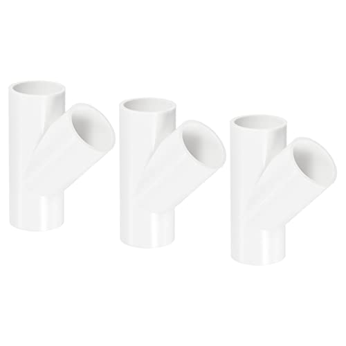PATIKIL 25mm PVC Pipe Fittings, 3 Pack 3 Way 45 Degree Angle Water Tubing Joint Connectors Adapters for Garden Irrigation Home Aquarium