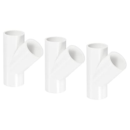 PATIKIL 25mm PVC Pipe Fittings, 3 Pack 3 Way 45 Degree Angle Water Tubing Joint Connectors Adapters for Garden Irrigation Home Aquarium