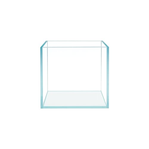 Cube Rimless Frameless Extra Clear All Glass Aquarium, Low Iron Glass Tank, 5mm Glass, White Leveling Mat Included, w/Lids Options - size: 4 GAL 9.8x9.8x9.8 in