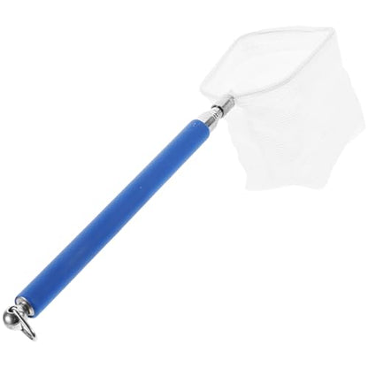 INOOMP Adjustable Fish Tank Shrimp Net with Extendable Handle Fine Mesh Aquarium Fishing Net for Pond and Nano Fish Blue Square Shrimp with Hook Attachment
