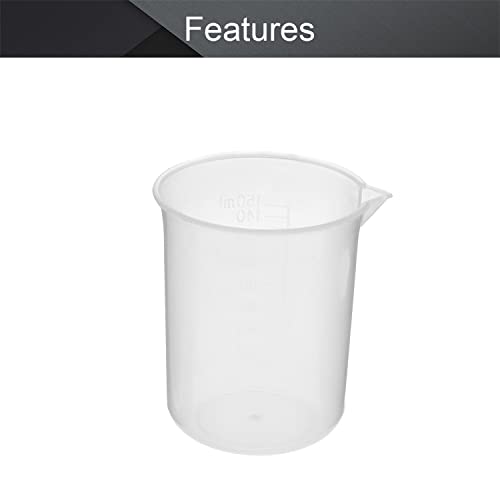 Othmro 2-Pack Measuring Cup 150ml Plastic Graduated Beaker Transparent for Lab Kitchen Liquids 2pcs - color: 150ml 2Pcs