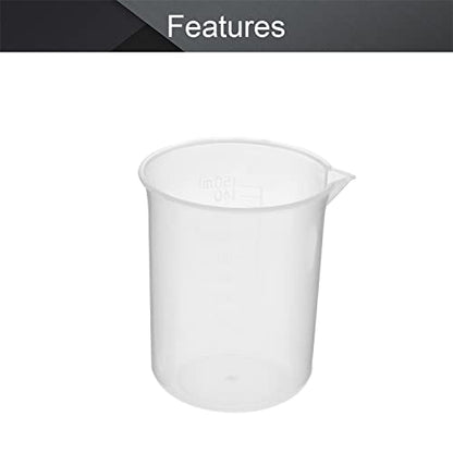 Othmro 2-Pack Measuring Cup 150ml Plastic Graduated Beaker Transparent for Lab Kitchen Liquids 2pcs - color: 150ml 2Pcs