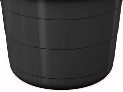 (2 Pack) 17-Gallon Heavy Duty Plastic Storage Tub with Rope Handles, Multi-Purpose Utility Bucket for Garage Organization, Party Ice Bucket, Laundry Basket, Gardening Tool Storage - Black