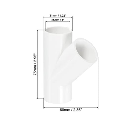 PATIKIL 25mm PVC Pipe Fittings, 3 Pack 3 Way 45 Degree Angle Water Tubing Joint Connectors Adapters for Garden Irrigation Home Aquarium