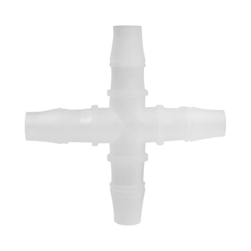 Plastic Hose Barb Fitting 3/8" Barbed Equal 4 Way Pipe Fittings Tube Adapter (Pack of 6)
