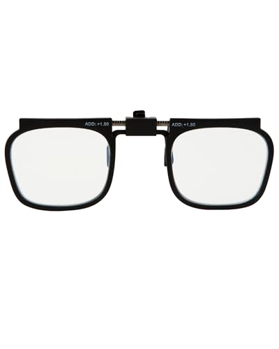 Reading Glasses Clip On Eyeglasses Adjustable PD Magnifiers Blue Light Blocking Lenses Readers for unisex - color: Black