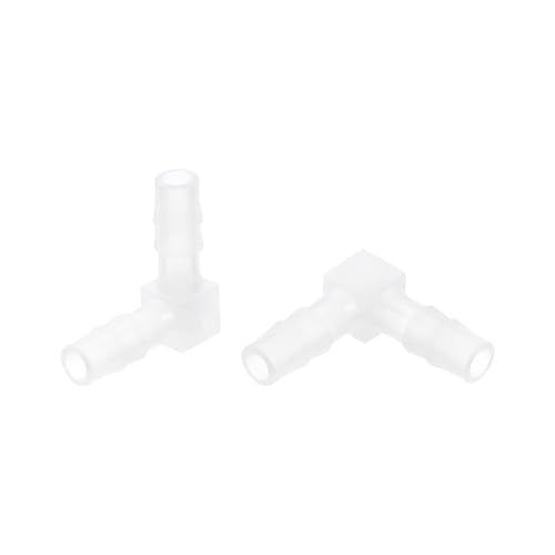 uxcell 1/4" 90 Degree Elbow Hose Barb, 6pcs L-Shaped Aquarium Air Valve Connector Tubing for Fish Tank Pond Air Line - size: 0.25 Inch