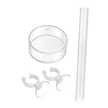 POPETPOP Shrimp and Dish with 2pcs Cups - Clear Acrylic Assembled Shrimp Feeder Tray for Fish Tank Aquarium Shrimp