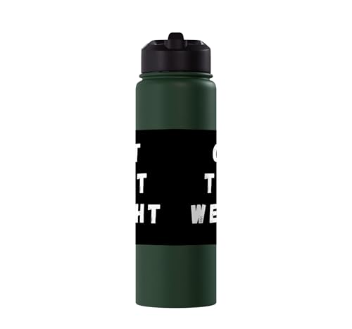 Cut That Weight Combat Sports Tournament Motivation Stainless Steel Insulated Water Bottle - color: Dark Green
