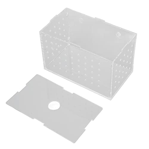 Fish Breeder Box, Aquarium Fish Breeding Box, High Transparency Acrylic Hatchery Incubator Tank with Suction Cups for Baby Fish Shrimp Clownfish Isolation and Rearing (14 * 8 * 9CM) - size: 14*8*9CM